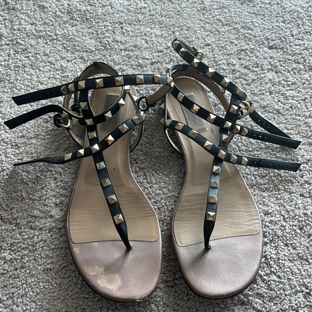 Valentino sandals black and gold